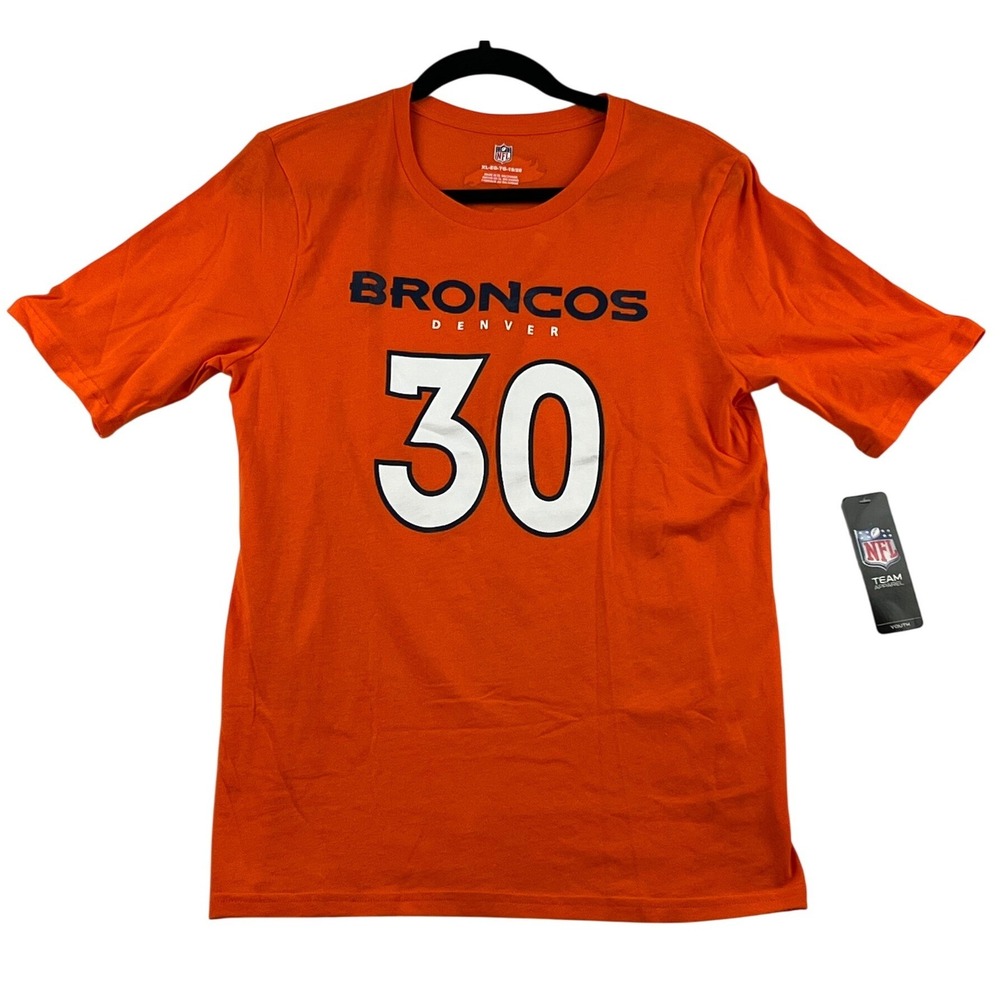 NFL Denver Broncos Phillip Lindsay 30 Youth XL Orange Graphic T-Shirt NWT